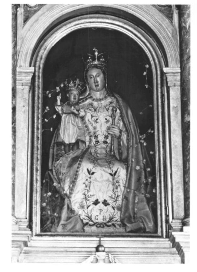 Madonna con Cristo Bambino (statua processionale) - ambito veneto (ultimo quarto, ultimo quarto sec. XVI, sec. XIX)