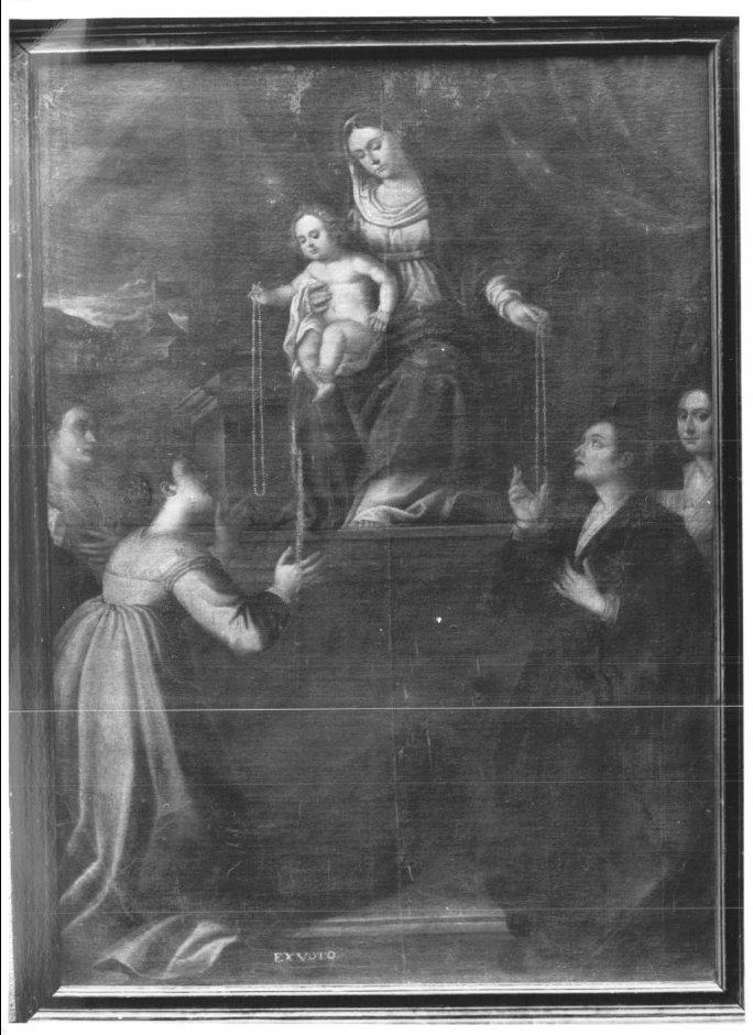 Madonna del Rosario e devote (dipinto) - ambito veneto (sec. XVII)