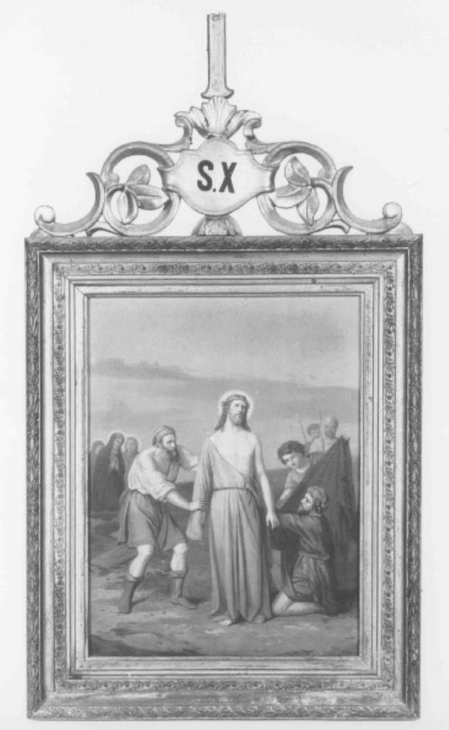 stazione X: Gesù spogliato e abbeverato di fiele (dipinto) - bottega veneta (?) (inizio sec. XX)
