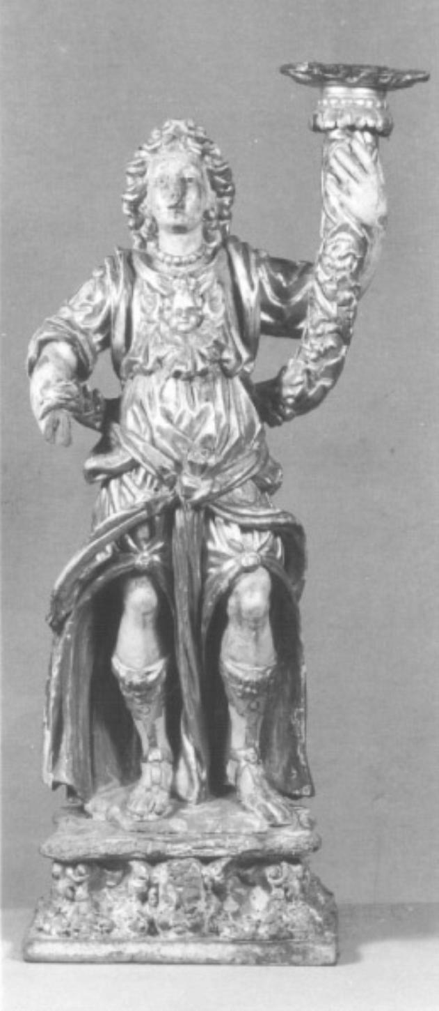 angelo reggicandelabro (scultura) - ambito veneto (sec. XVII)