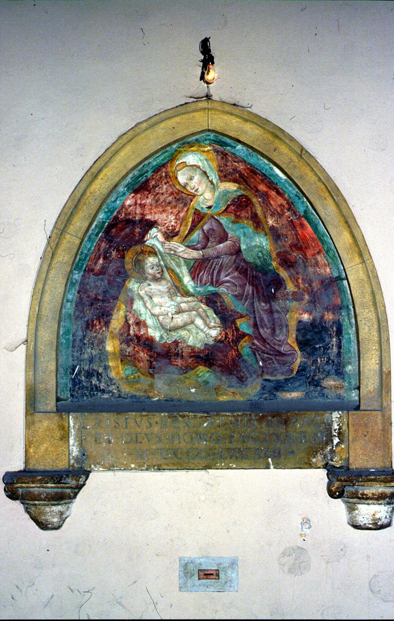 Madonna con Bambino (dipinto) di Dario Di Giovanni Da Treviso (attribuito) - ambito veneto (sec. XV)
