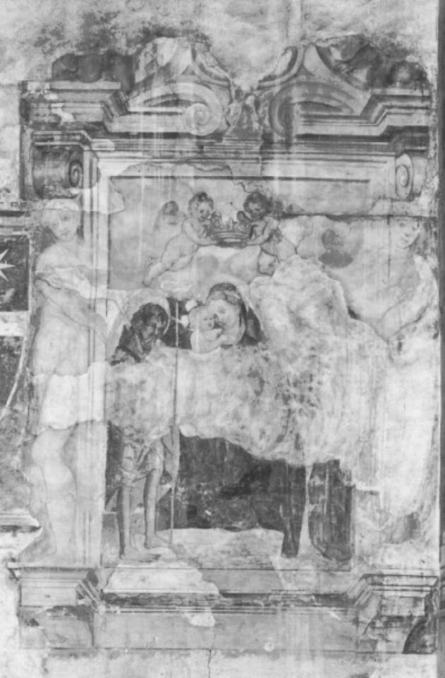 Cornice architettonica a tromp l'oeil (dipinto) - ambito veneto (sec. XVII)