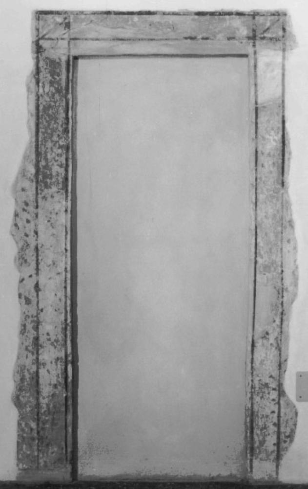 motivo decorativo geometrico (dipinto, frammento) - ambito veneto (fine/inizio secc. XIV/ XV)