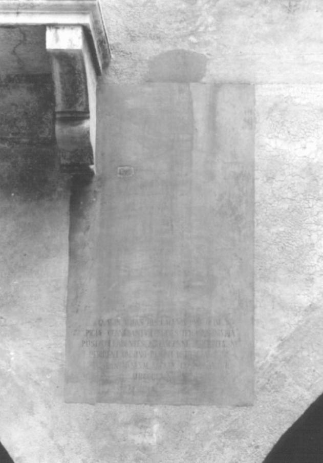 Targa con iscrizione (dipinto, frammento) - ambito veneto (sec. XIX)