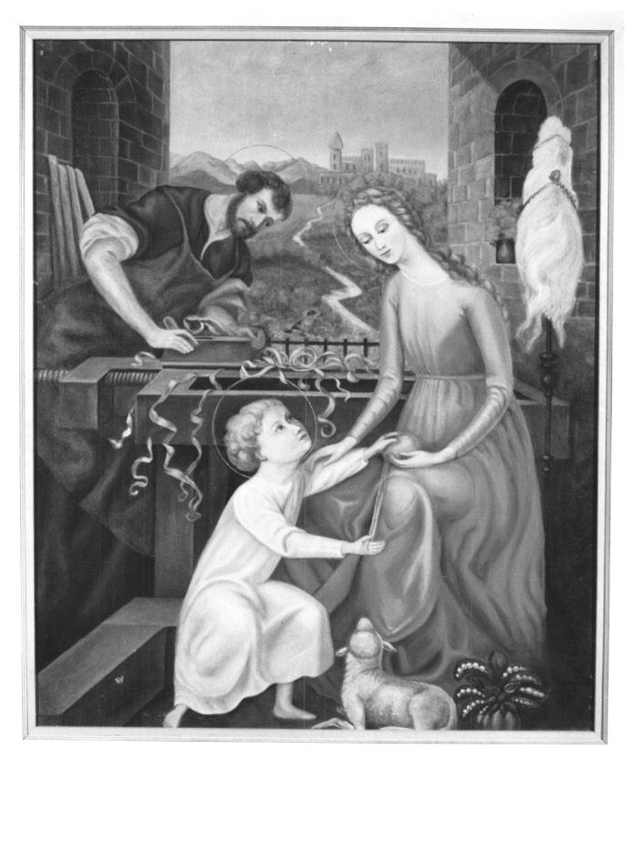 Madonna con Bambino e San Giuseppe (dipinto) di Cappello Egloge (sec. XX)