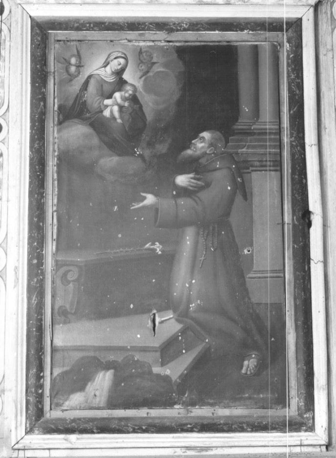 apparizione della Madonna con Bambino a santo francescano (dipinto) - ambito veneto (sec. XVII)