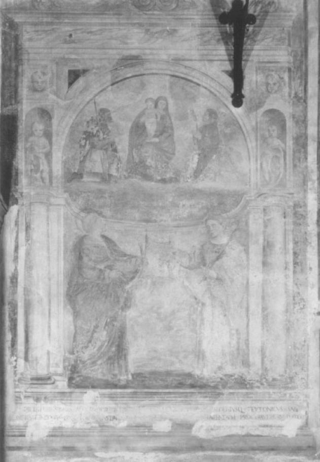 Madonna con Bambino e Santi (dipinto) di De Sacchis Giovanni Antonio Detto Pordenone (attribuito) - bottega veneta (sec. XVI)