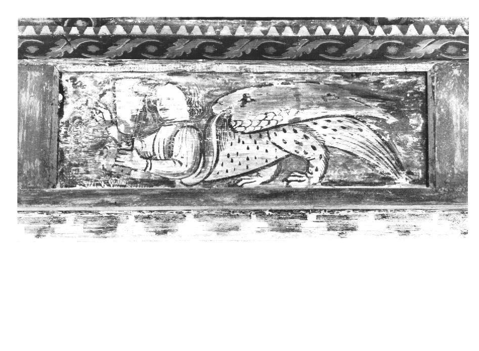 figura fantastica con coltello (dipinto) - ambito veneto (sec. XV)