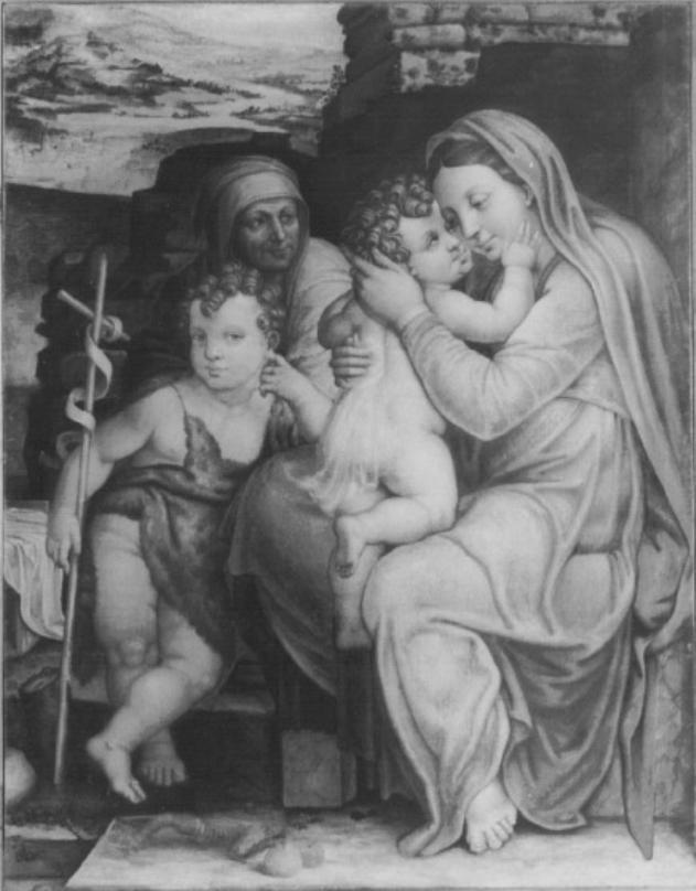 Madonna col Bambino Santa Elisabetta e San Giovannino (dipinto) - ambito toscano (prima metà sec. XVII)