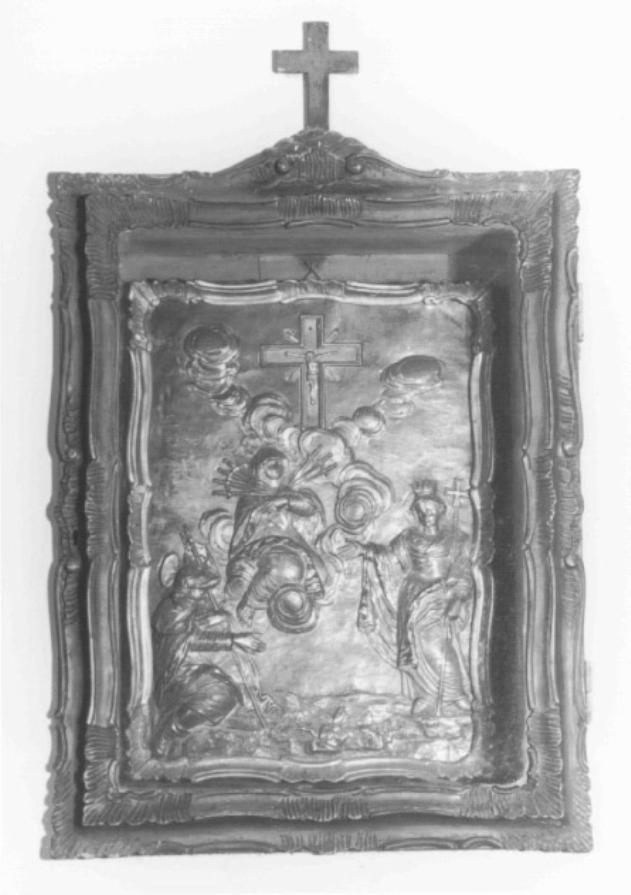 Cristo crocifisso, Madonna dei sette dolori, Santi Rocco ed Elena (rilievo) - ambito veneto (sec. XVIII)