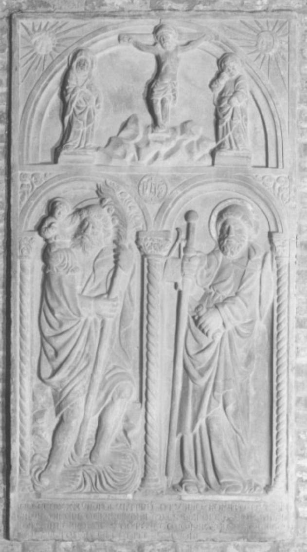 San Cristoforo con Gesù Bambino, San Giacomo Maggio Crocifisso (rilievo) - ambito veneto (sec. XV)