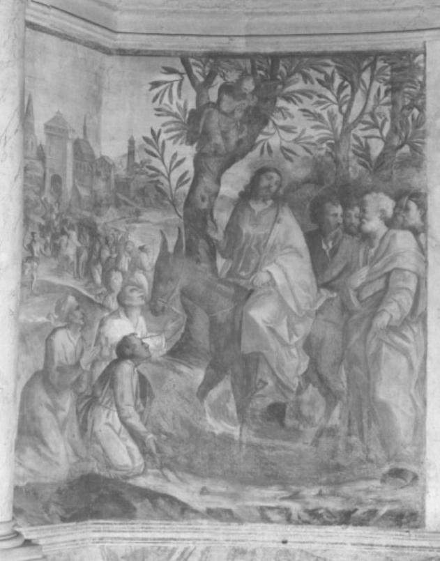 Entrata di Cristo a Gerusalemme (dipinto) di Fiumicelli Ludovico, Melloni Giovanni Pietro (sec. XVI)