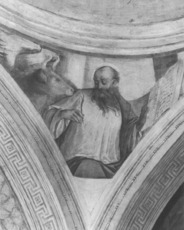 San Luca Evangelista (dipinto) di Melloni Giovanni Pietro (sec. XVI)