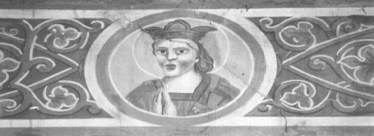 medaglione con busto di santa regina (dipinto) - ambito trevigiano (seconda metà sec. XIX)