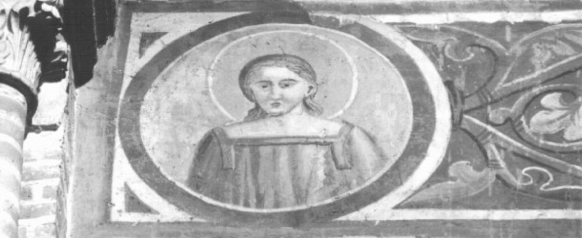 medaglione con busto di santa (dipinto) - ambito trevigiano (seconda metà sec. XIX)