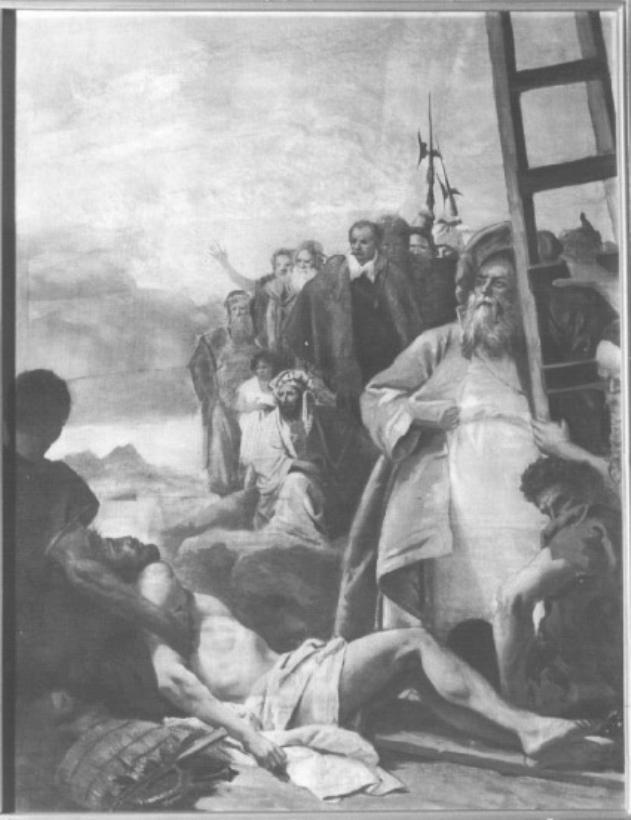 stazione XI: Gesù inchiodato alla croce (dipinto) di Caliari Paolo Detto Paolo Veronese (maniera) - ambito veneto (ultimo quarto sec. XVI)