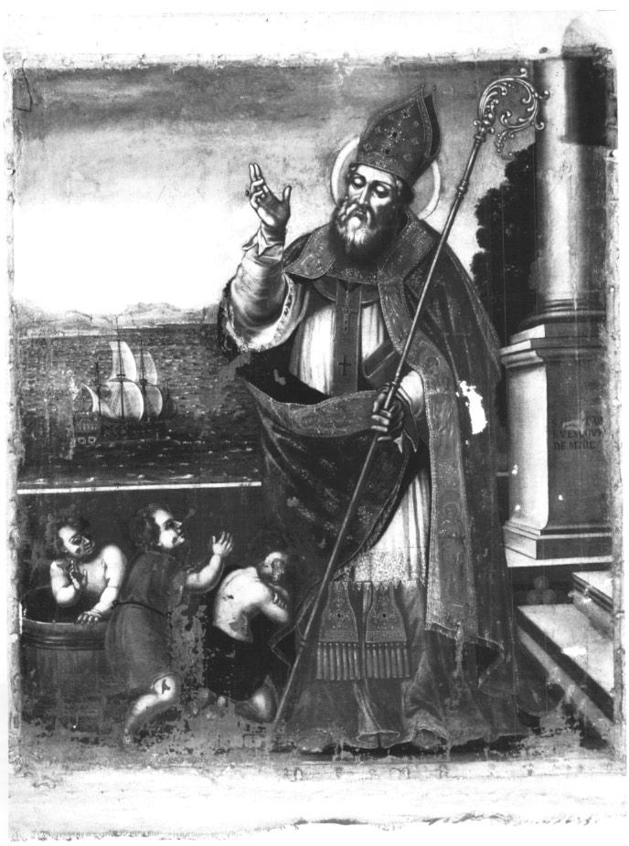 San Nicola di Bari salva i tre fanciulli (dipinto) - ambito veneto (secc. XVI/ XVII)