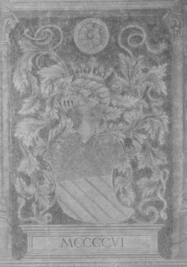 stemma/ cornice architettonica (dipinto) - ambito veneto (secc. XV/ XVI)