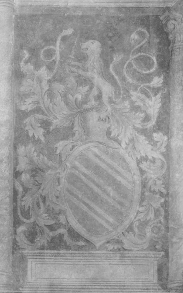 stemma cornice architettonica (dipinto) - ambito veneto (secc. XV/ XVI)