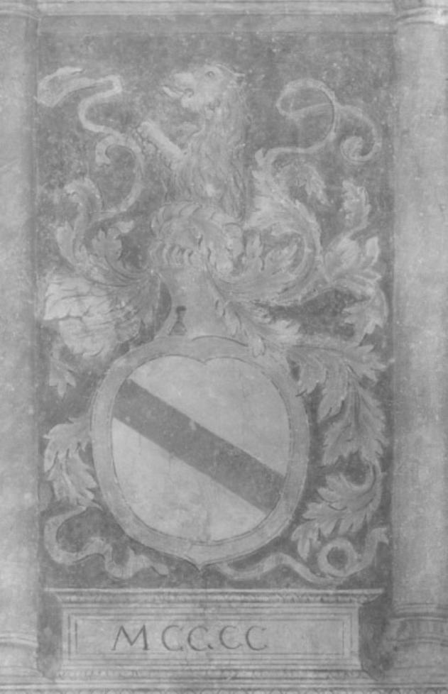 stemma/ cornice architettonica (dipinto) - ambito veneto (secc. XV/ XVI)