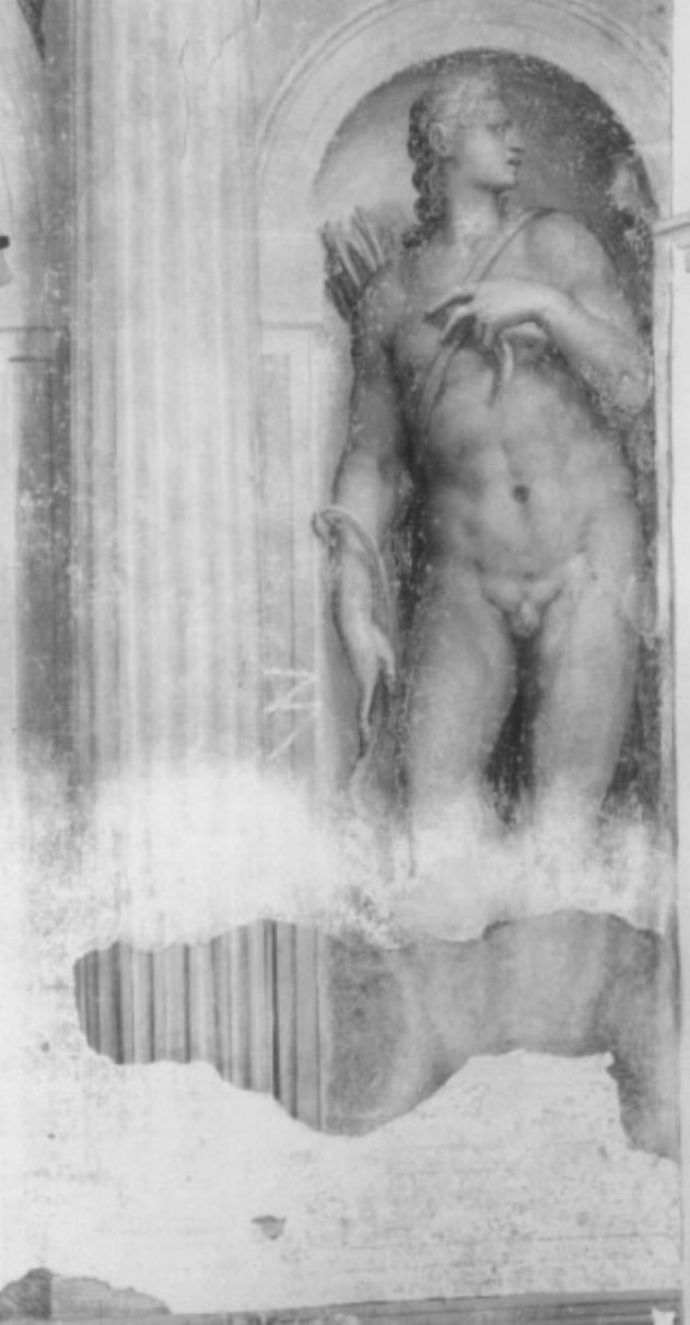 Apollo/ motivi architettonici (dipinto) di Zelotti Giambattista (sec. XVI)