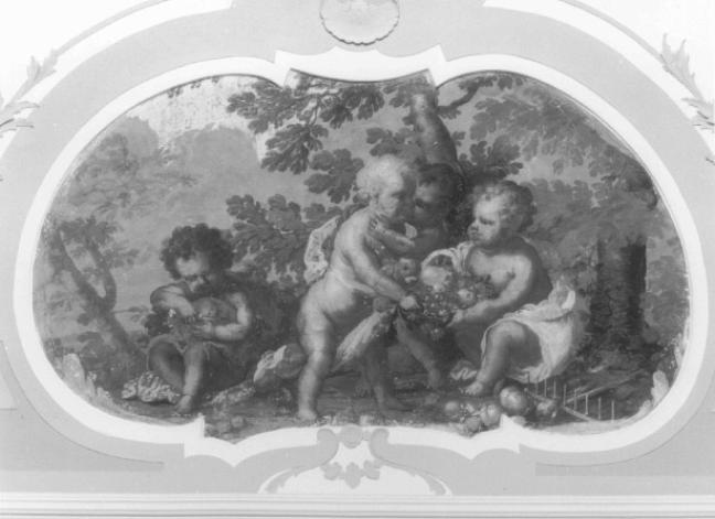 scena campestre con putti che raccolgono e mangia- no frutta (dipinto) - ambito veneto (sec. XVIII)