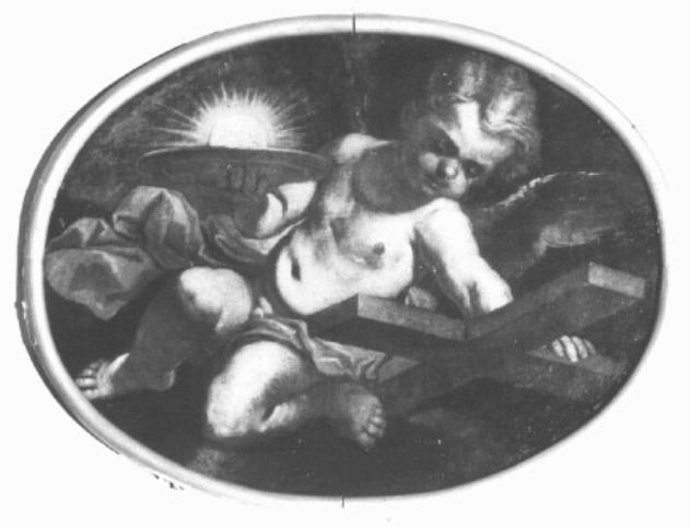 Angelo con simboli della passione (dipinto) di Zanella Francesco (secc. XVII/ XVIII)