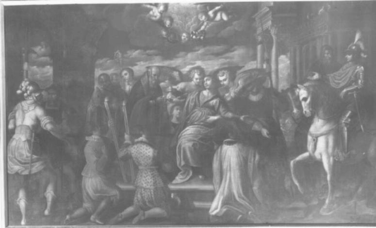 Ultima comunione di Santa Lucia (dipinto) di Pellizzari Giovanni Battista (sec. XVII)
