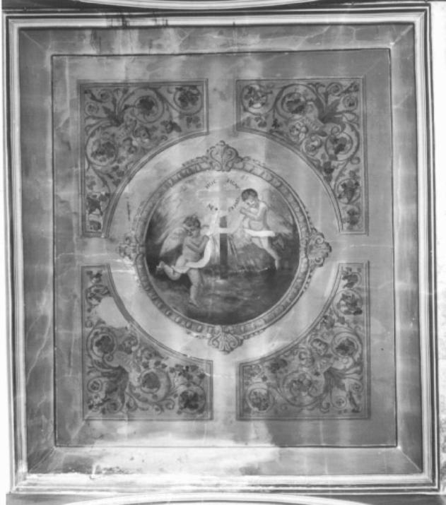 Glorificazione della Croce entro decorazioni a grottesca (dipinto) di Grinzano Antonio (primo quarto sec. XX)