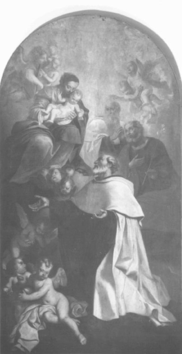 apparizione della Madonna con Bambino a San Leonardo, San Giuseppe e santo benedettino (dipinto) di Balestra Antonio (maniera) - ambito padovano (?) (primo quarto sec. XVIII)