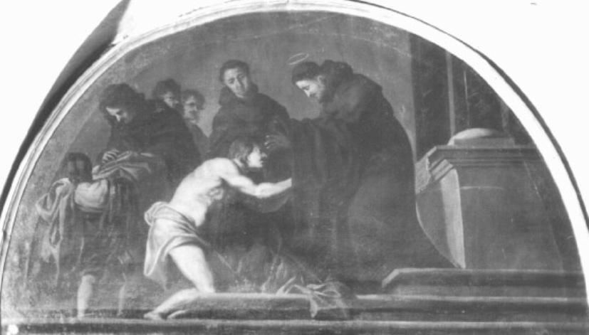 miracolo del giovane schiacciato dal muro e resu- scitato (dipinto) di Van Den Dyck Daniele (attribuito) (sec. XVII)