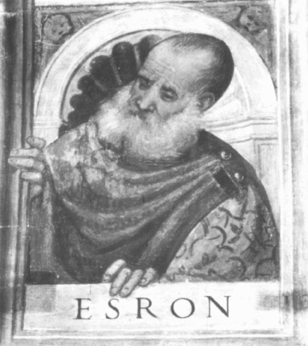 profeta Esron (dipinto) di Tessari Girolamo detto Girolamo Dal Santo (sec. XVI)
