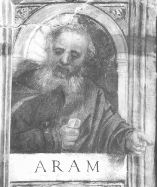 profeta Aran (dipinto) di Tessari Girolamo detto Girolamo Dal Santo (sec. XVI)