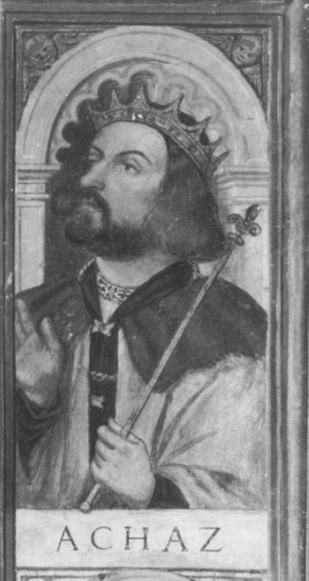 Re Achaz (dipinto) di Tessari Girolamo detto Girolamo Dal Santo (sec. XVI)