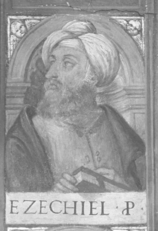 profeta Ezechiel (dipinto) di Tessari Girolamo detto Girolamo Dal Santo (sec. XVI)