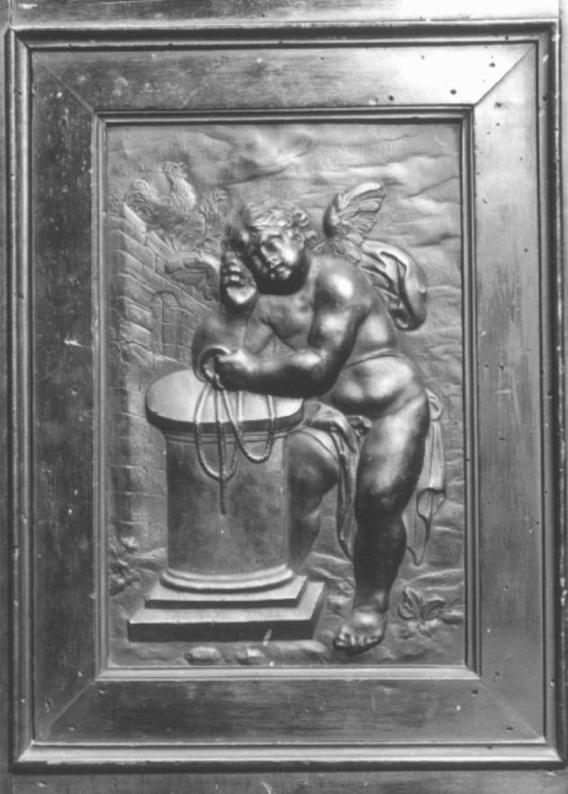 angioletto con simboli della passione: colonna (rilievo) di De Magris Giuseppe (sec. XVII)