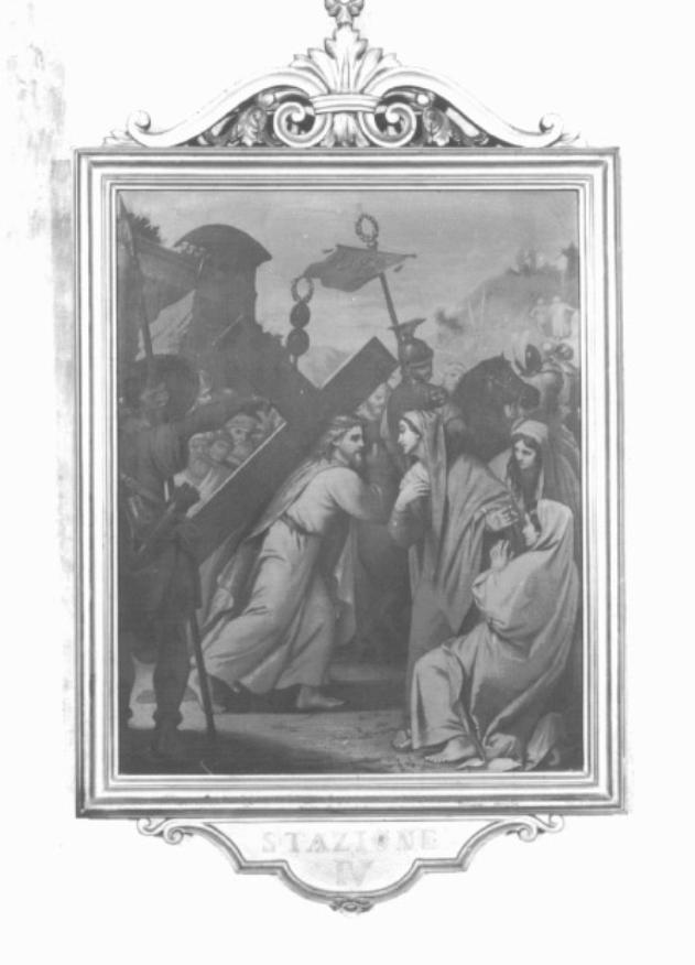 stazione IV: Gesù incontra la Madonna (dipinto) - ambito padovano (inizio sec. XX)
