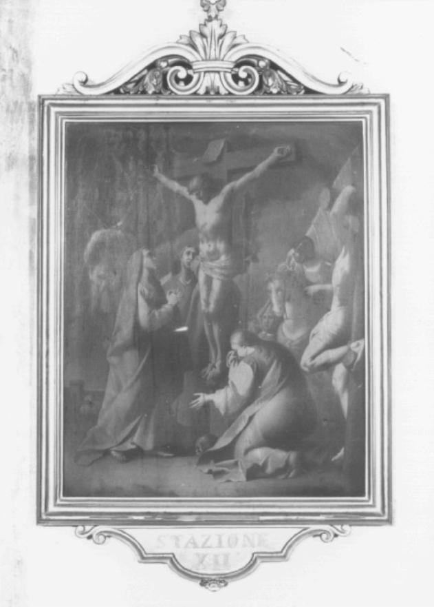 stazione XII: Gesù innalzato e morto in croce (dipinto) - ambito veneto (inizio sec. XX)
