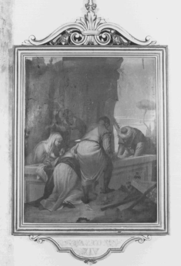 stazione XIV: Gesù deposto nel sepolcro (dipinto) - ambito padovano (inizio sec. XX)