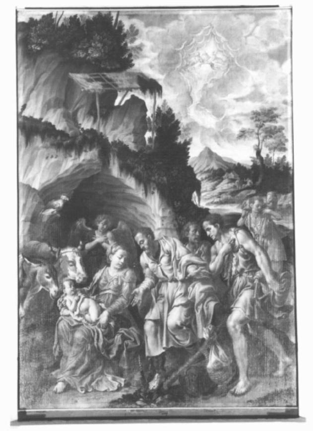 adorazione dei pastori (dipinto) di De Mio Giovanni Detto Fratina - ambito bresciano (?) (sec. XVI)