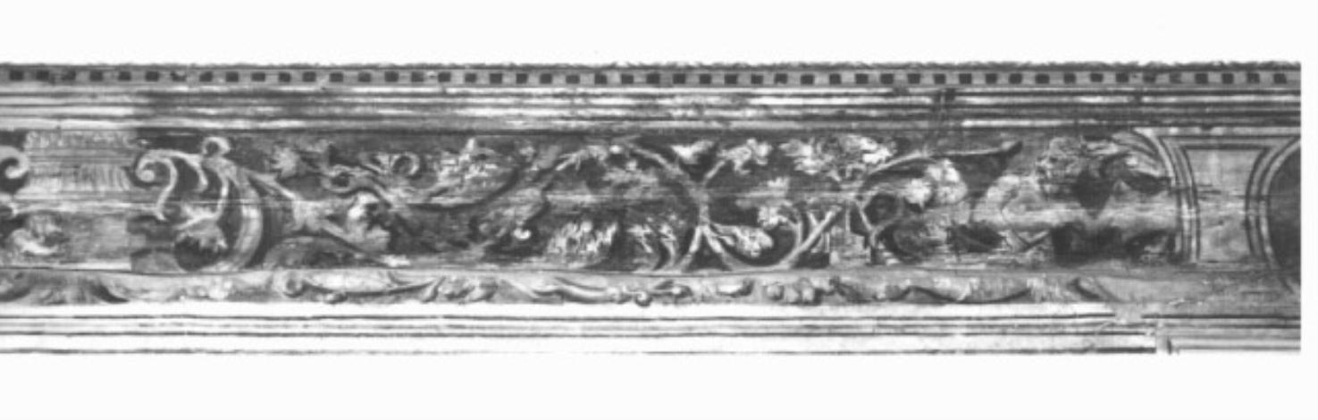 motivo decorativo con vasi, tralci, cartigli e fauni (decorazione) di Tessari Girolamo detto Girolamo Dal Santo (e aiuti) - ambito padovano (sec. XVI)