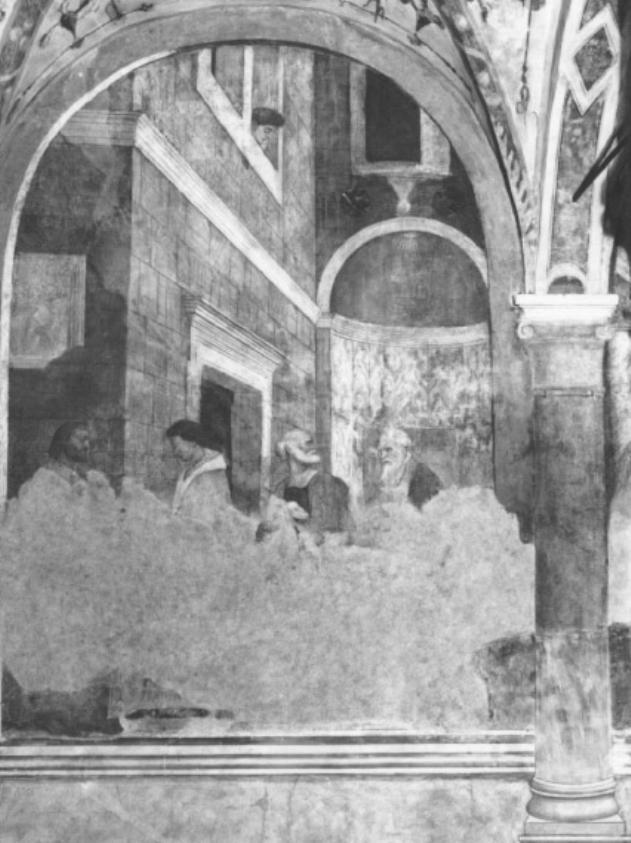 Gioacchino cacciato dal tempio/ architetture (dipinto) di Tessari Girolamo detto Girolamo Dal Santo (e aiuti) - ambito padovano (sec. XVI)