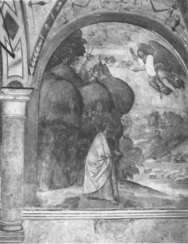 Gioacchino tra i pastori/ paesaggio (dipinto) di Tessari Girolamo detto Girolamo Dal Santo (e aiuti) - ambito padovano (sec. XVI)