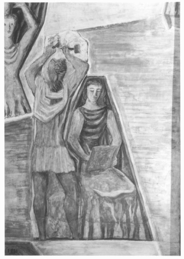 allegoria della Pittura e della Scultura (dipinto) di Ponti Gio, Pendini Fulvio, Dandolo Giovanni (sec. XX)