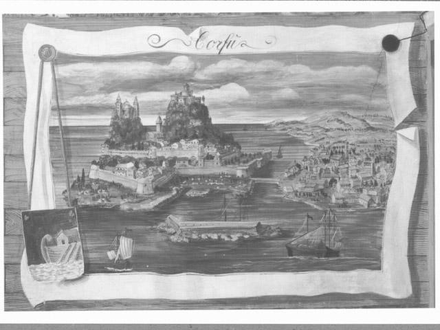 veduta di Corfu (dipinto) di Fornasetti Pietro (sec. XX)