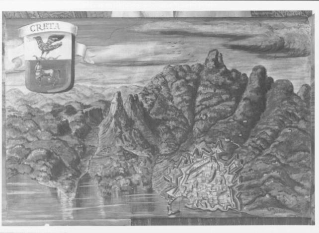 Isola di Creta (dipinto) di Fornasetti Pietro (sec. XX)