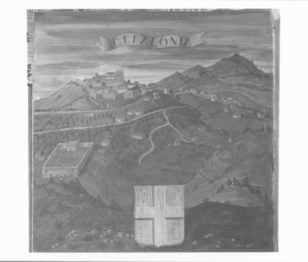 Isola di Cefalonia (dipinto) di Fornasetti Pietro (sec. XX)