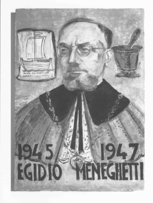 ritratto del rettore Egidio Meneghetti (dipinto) di Santomaso Giuseppe Detto Bepi Sanso (sec. XX)