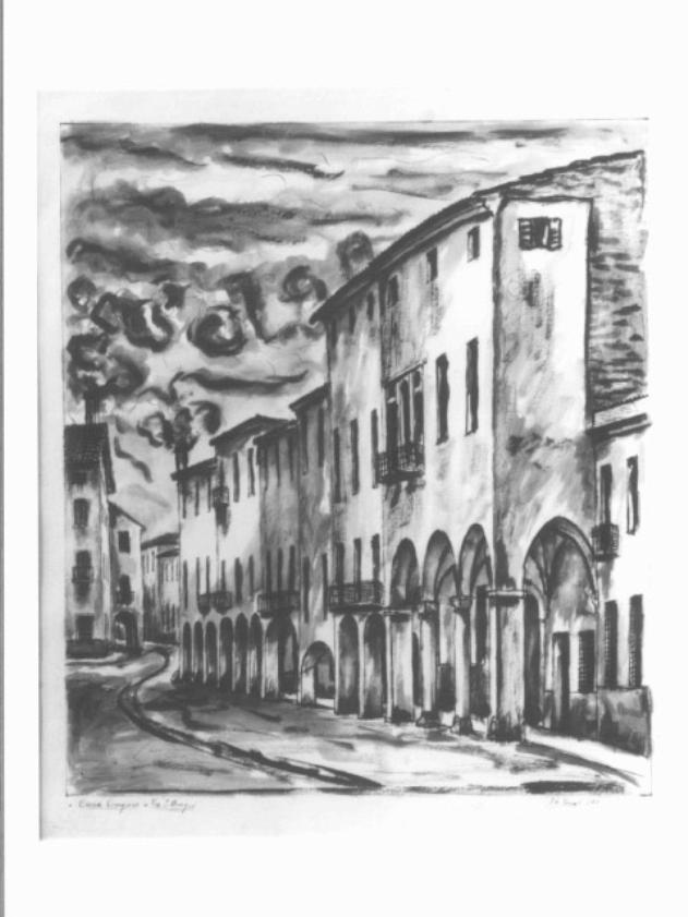 veduta di Casa Ongaro in Padova (dipinto) di Zancanaro Antonio Detto Tono Zancanaro - ambito padovano (sec. XX)