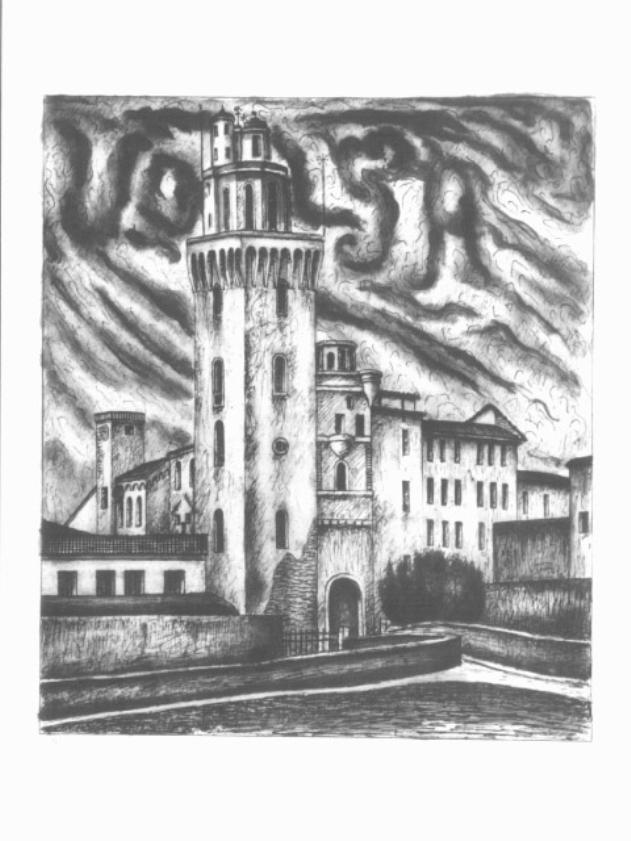veduta dell'Osservatorio della Specola di Padova (dipinto) di Zancanaro Antonio Detto Tono Zancanaro - ambito padovano (sec. XX)